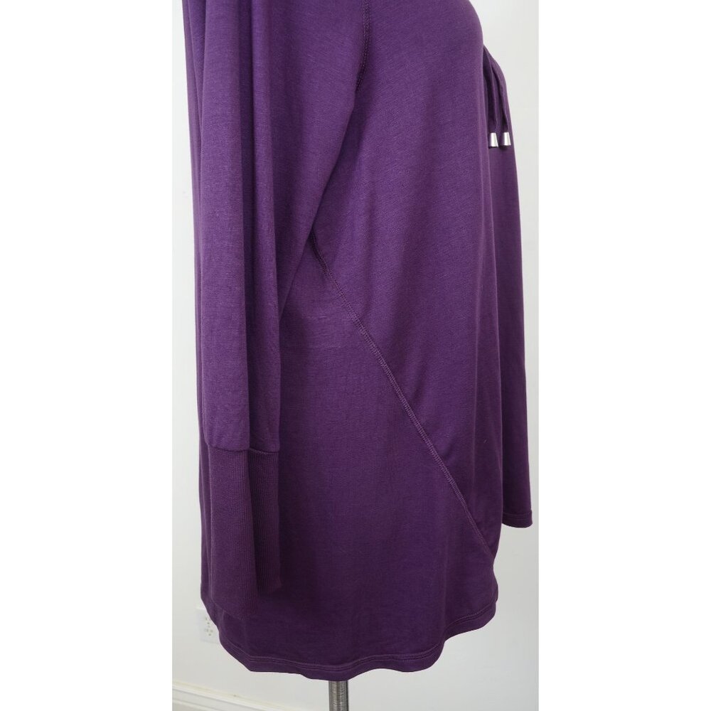 Cable & Gauge Women PLUS 2X Purple Pennant Cowl Neck‎ Long Sleeve Tunic Top NEW - Picture 6 of 12